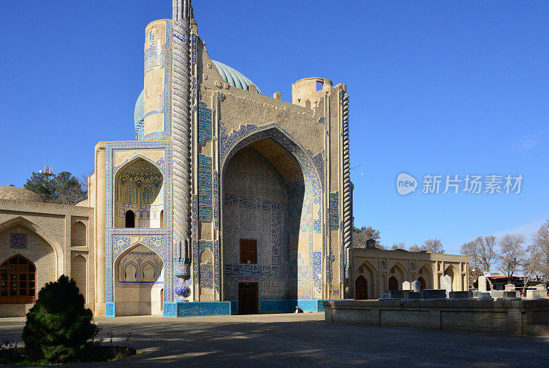 绿色清真寺- Timurid建筑风格，巴尔赫，巴尔赫省，阿富汗